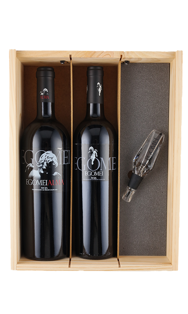 Finca Egomei, Rioja DOC 2 vaks geschenkkist met Rioja Tinto en Alma Tinto